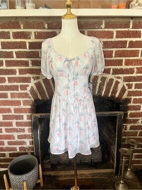 NWT celebrity pink x bridgerton puff sleeve mini dress